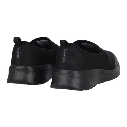 Black - Back - Slazenger Boys Zeal Leather Slip-on Trainers
