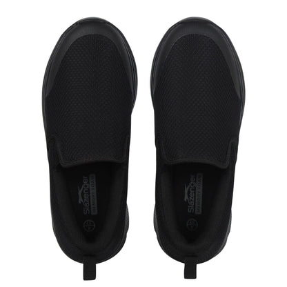 Black - Pack Shot - Slazenger Boys Zeal Leather Slip-on Trainers