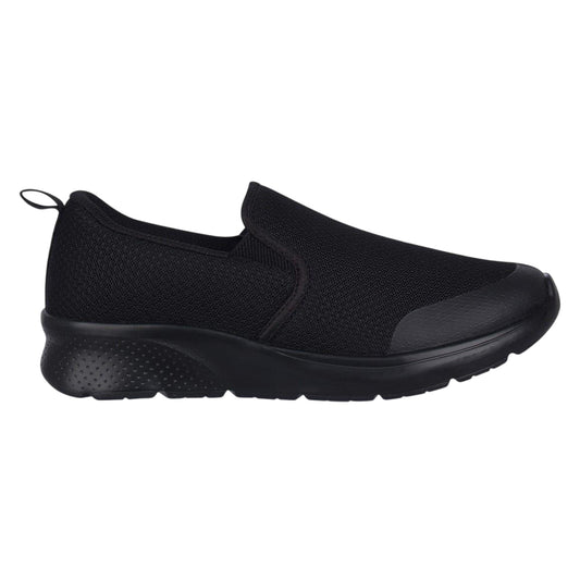 Black - Front - Slazenger Boys Zeal Leather Slip-on Trainers