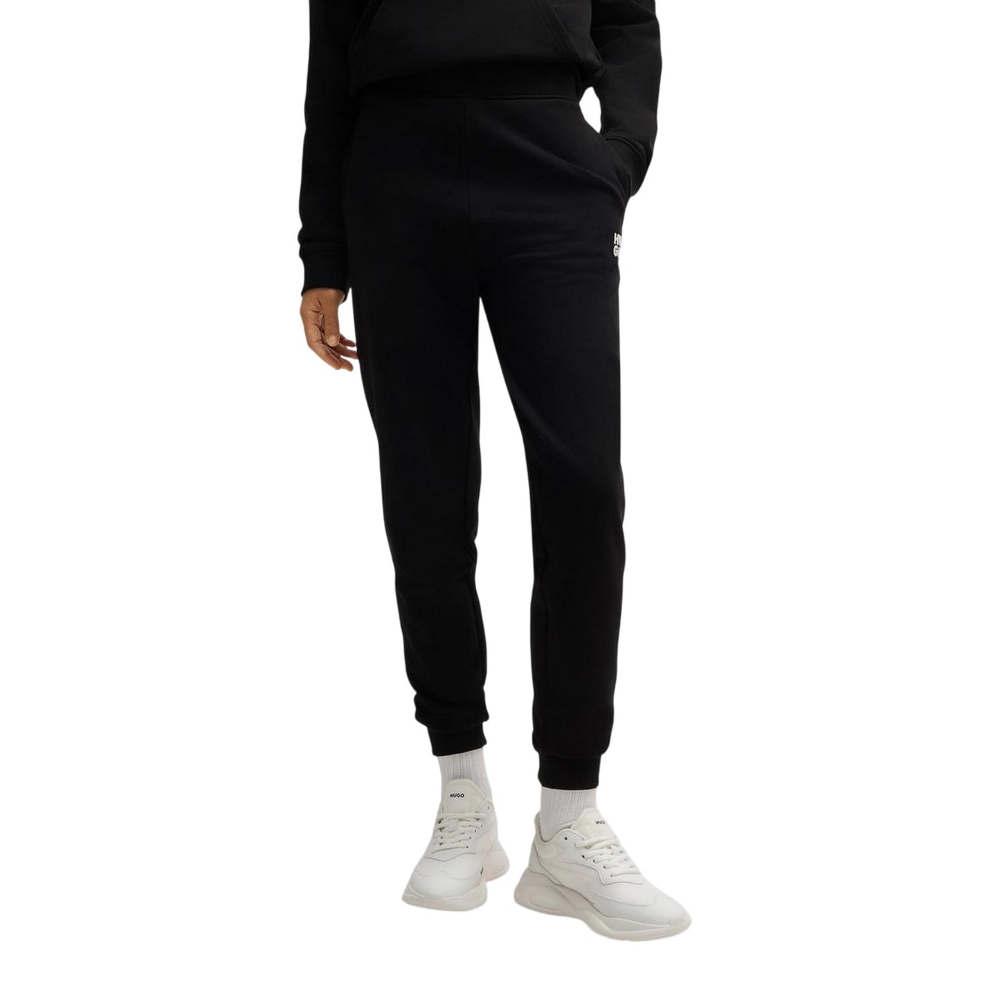 Black - Side - Hugo Womens-Ladies Logo Jogging Bottoms