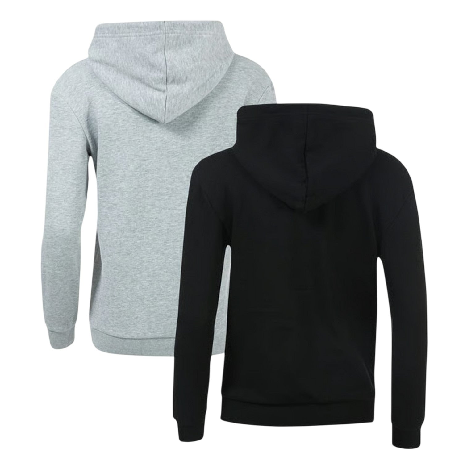 Black-Grey - Back - Brave Soul Womens-Ladies Drop Shoulder Regular Hoodie (Pack of 2)