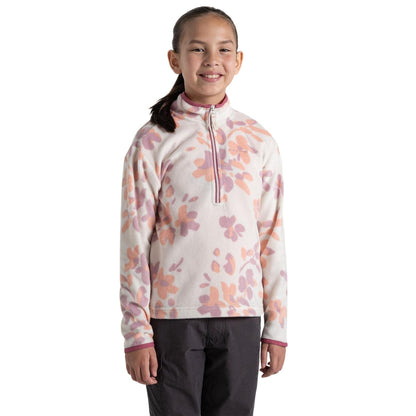 Sea Salt - Front - Craghoppers Childrens-Kids Embroidered Funnel Neck Sweatshirt