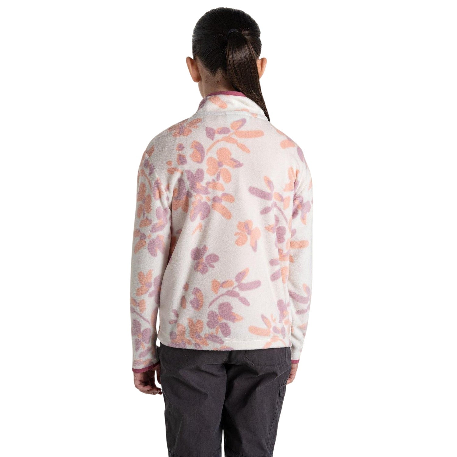 Sea Salt - Back - Craghoppers Childrens-Kids Embroidered Funnel Neck Sweatshirt