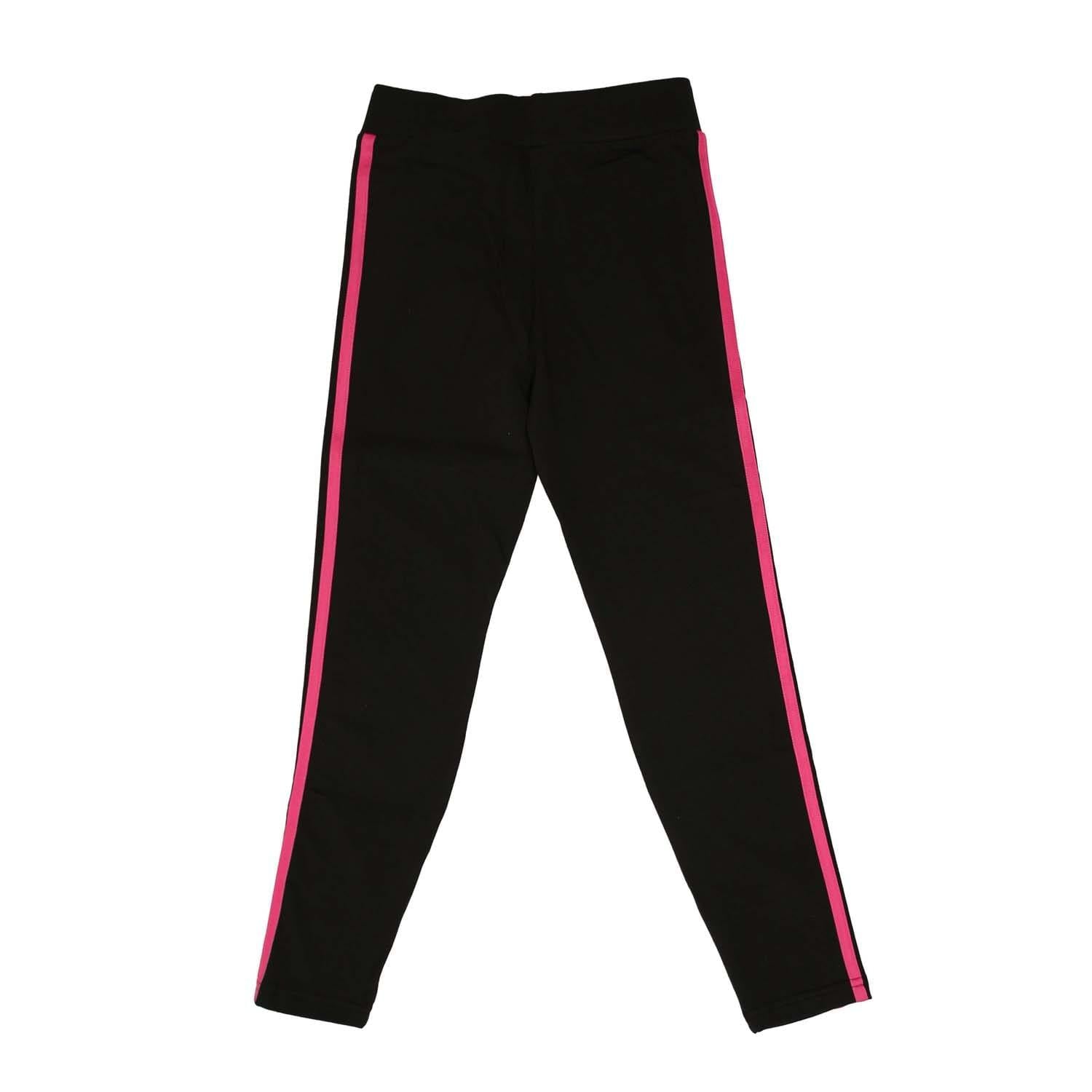 Black - Back - Adidas Girls Stripes Mid Rise Leggings