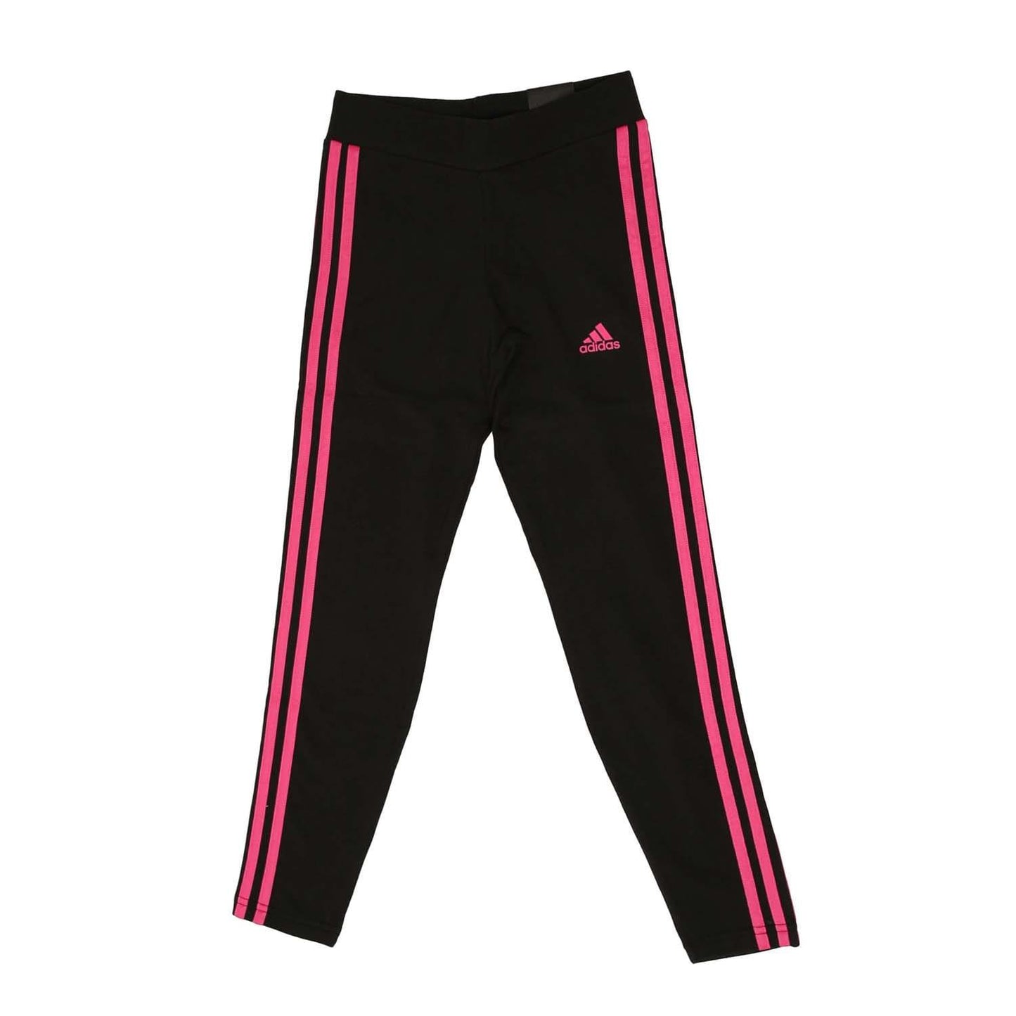 Black - Front - Adidas Girls Stripes Mid Rise Leggings