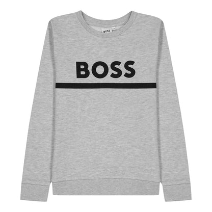 Grey - Front - Boss Childrens-Kids Regular Sweatshirt