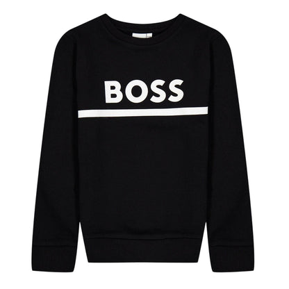 Black - Front - Boss Childrens-Kids Regular Sweatshirt