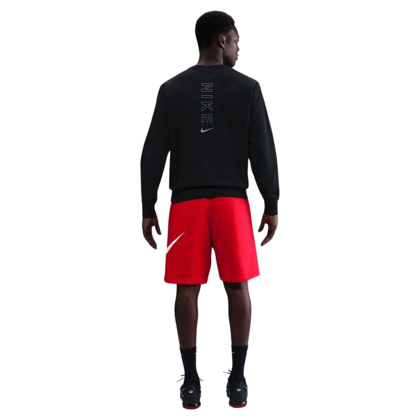 Black-Red - Back - Nike Mens Crew Neck Regular Raglan Sweatshirt
