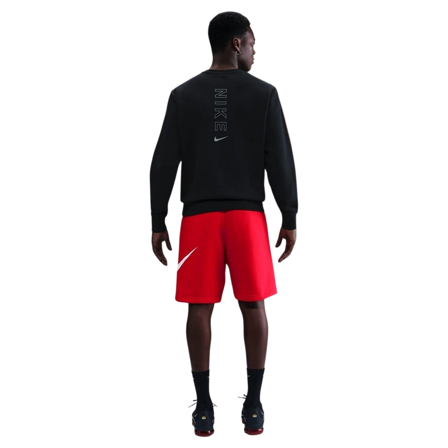 Black-Red - Back - Nike Mens Crew Neck Regular Raglan Sweatshirt