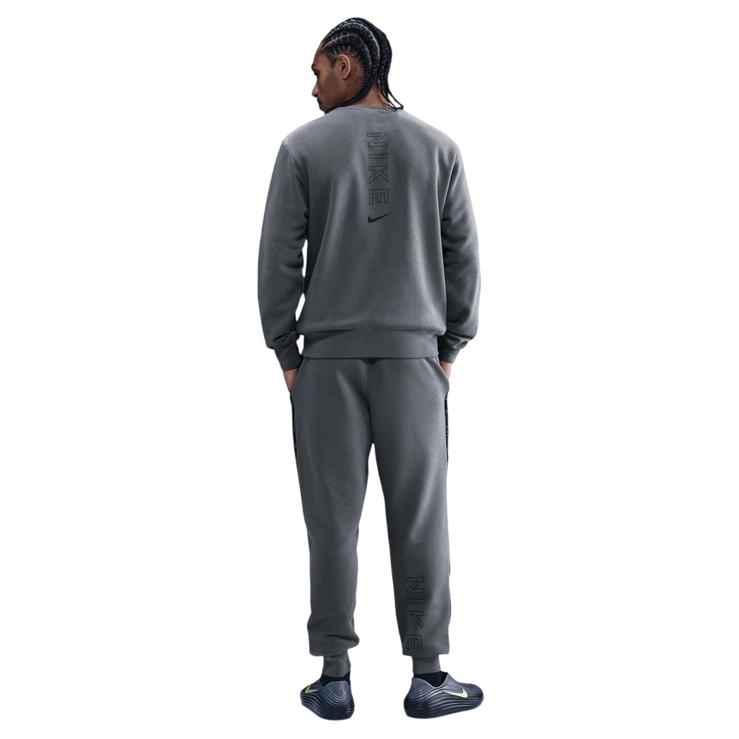 Grey-Black - Back - Nike Mens Crew Neck Regular Raglan Sweatshirt