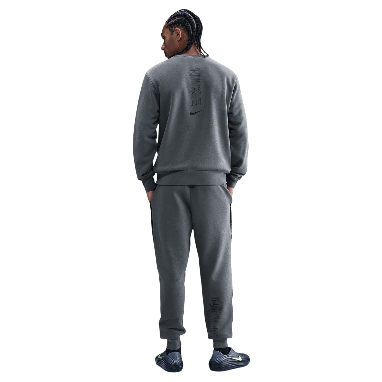 Grey-Black - Back - Nike Mens Crew Neck Regular Raglan Sweatshirt