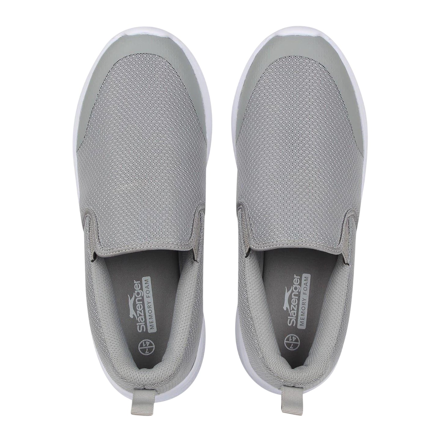Grey-White - Side - Slazenger Mens Zeal Slip-on Shoes