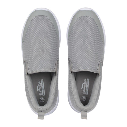 Grey-White - Side - Slazenger Mens Zeal Slip-on Shoes