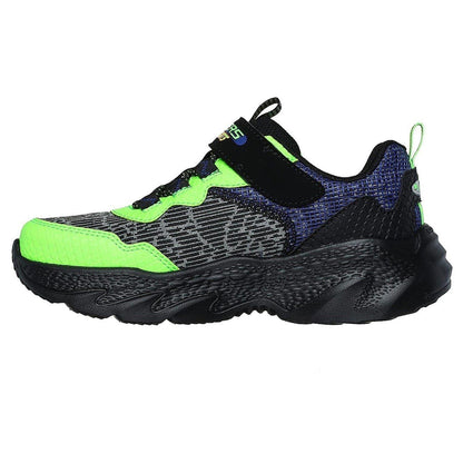 Black-Green - Back - Skechers Childrens-Kids Cre Lights Low Trainers