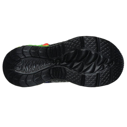 Black-Green - Lifestyle - Skechers Childrens-Kids Cre Lights Low Trainers