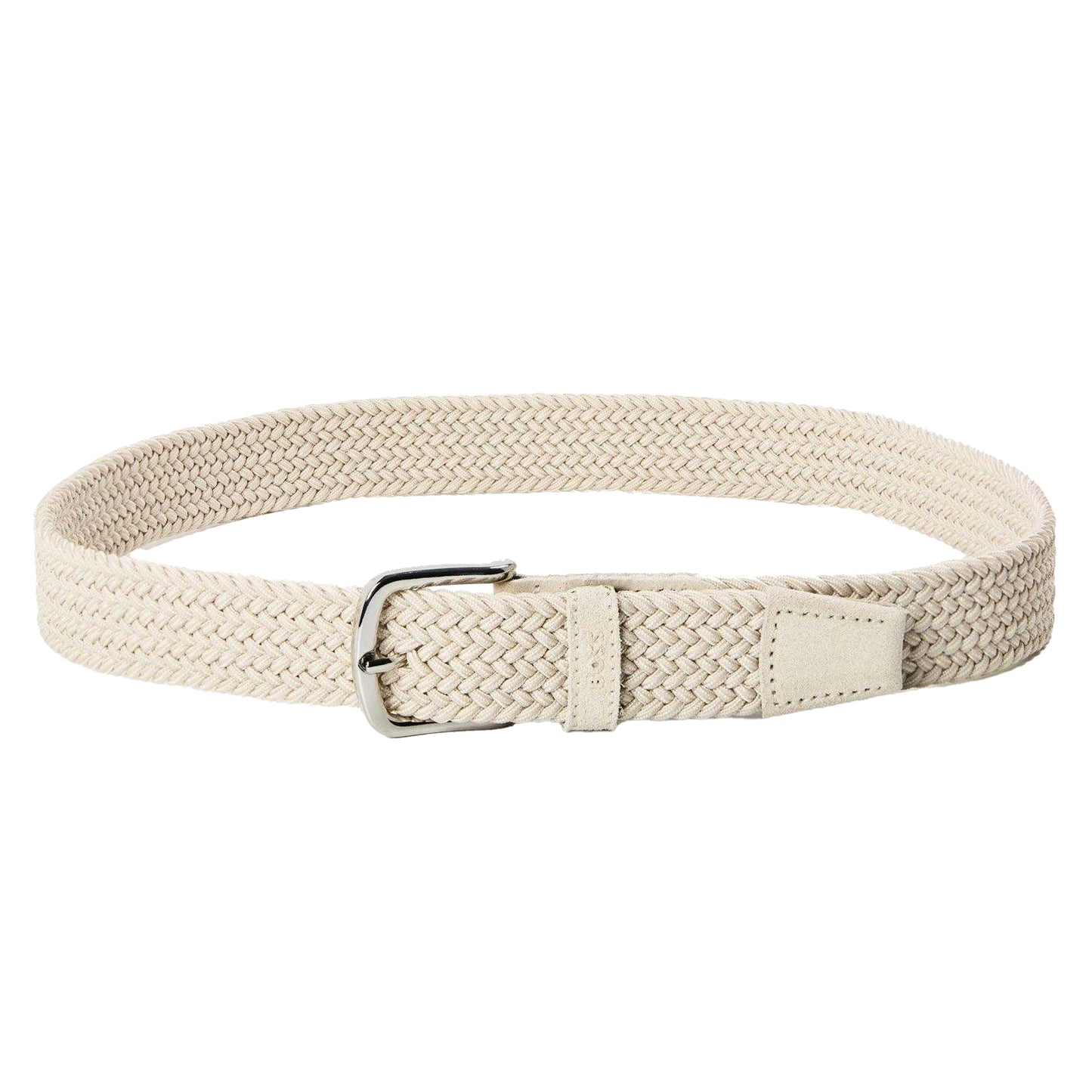 Beige - Front - Boss Braided Leather Casual Belt