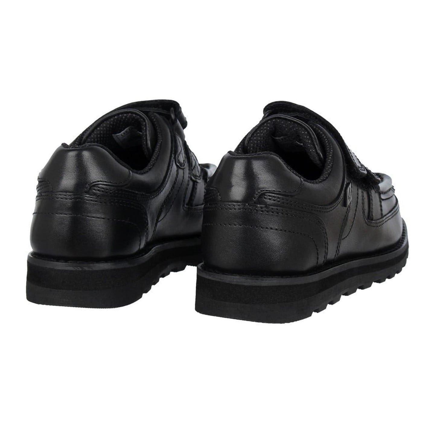 Black - Back - Lee Cooper Childrens-Kids Harrow Vel Leather School Shoes