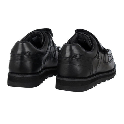 Black - Back - Lee Cooper Childrens-Kids Harrow Vel Leather School Shoes