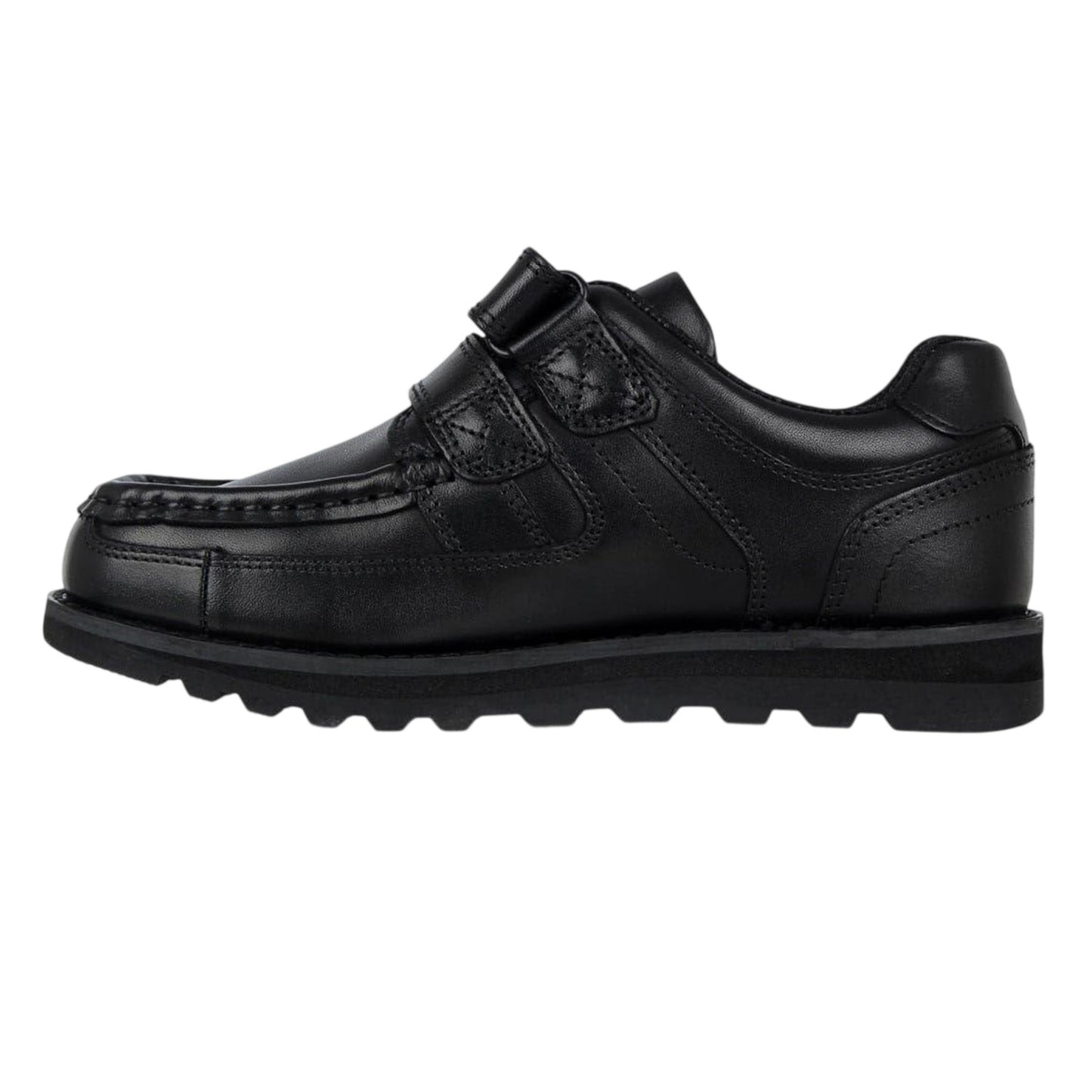Black - Side - Lee Cooper Childrens-Kids Harrow Vel Leather School Shoes