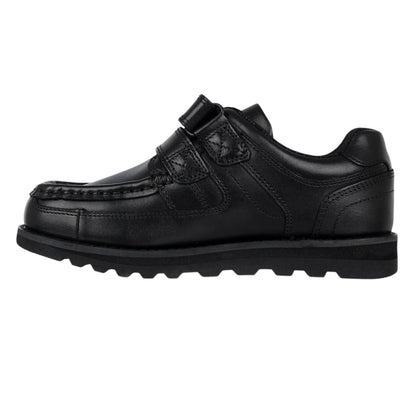 Black - Side - Lee Cooper Childrens-Kids Harrow Vel Leather School Shoes