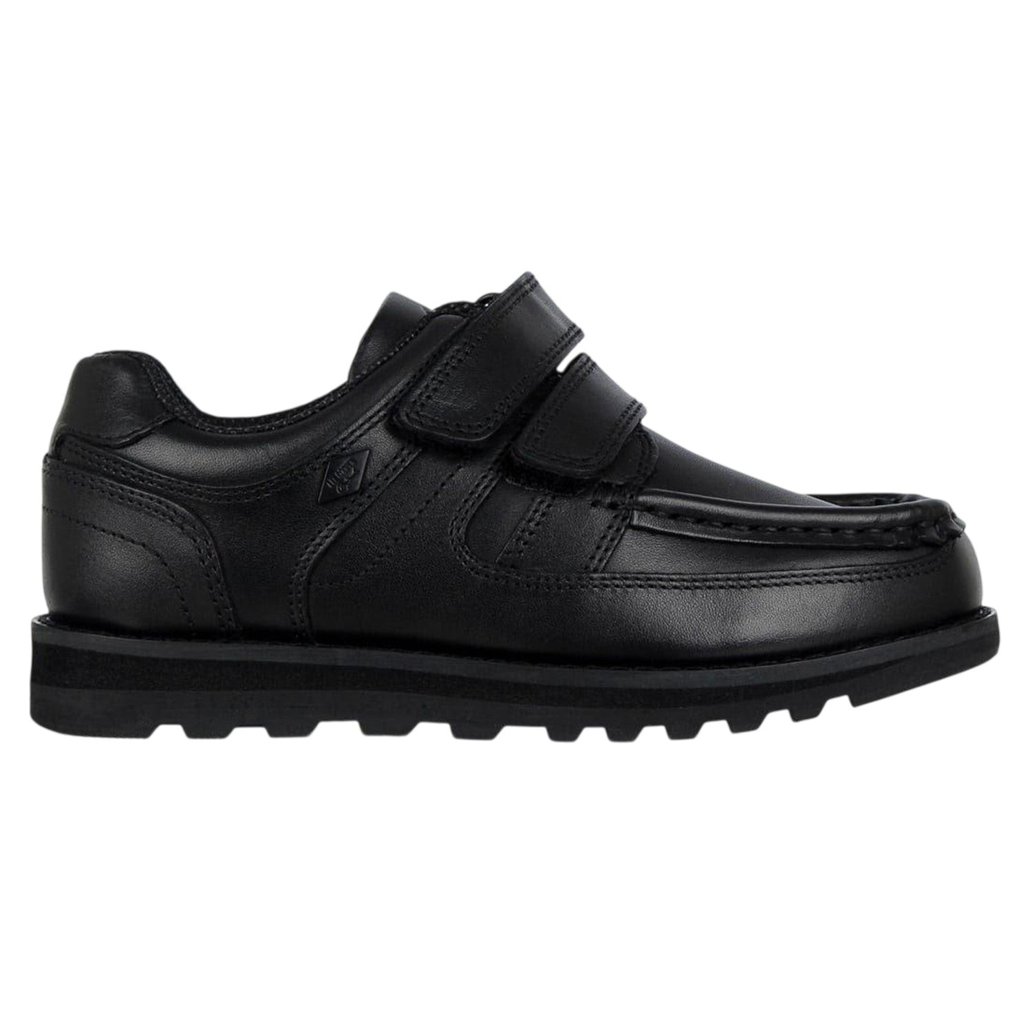 Black - Front - Lee Cooper Childrens-Kids Harrow Vel Leather School Shoes