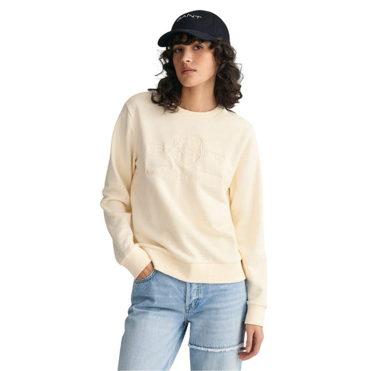 Linen - Front - Gant Womens-Ladies Archive Shield Logo Cotton Blend Sweatshirt