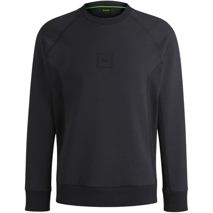 Dark Blue Melange - Front - Boss Mens Crew Neck Raglan Sweatshirt