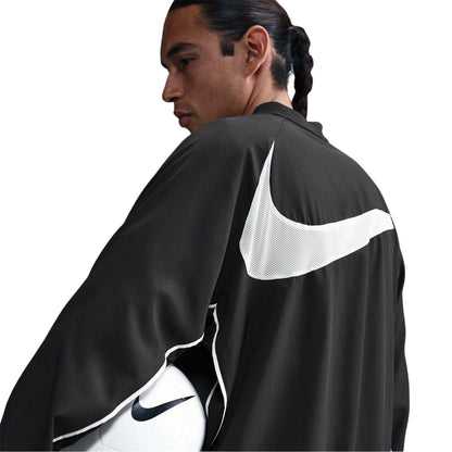 Black-White - Back - Nike Mens Swoosh Oversized Logo Lightweight Relaxed Fit Sweatshirt