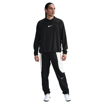 Black-White - Side - Nike Mens Swoosh Oversized Logo Lightweight Relaxed Fit Sweatshirt