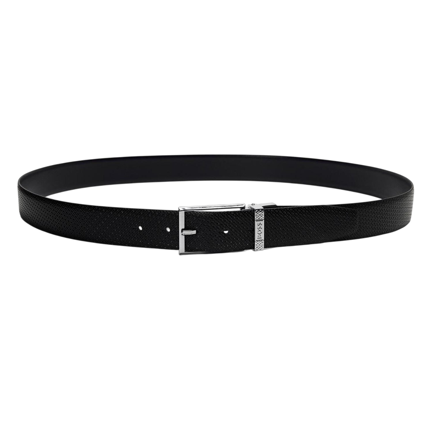 Black - Front - Boss Mens Giaco Leather Belt