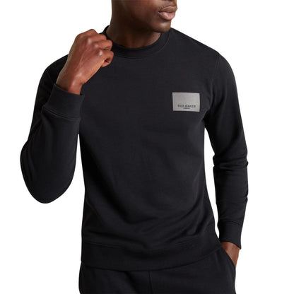 Black - Side - Ted Baker Mens Cotton Sweatshirt