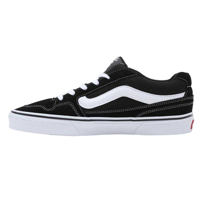 Black-White - Side - Vans Mens Calderone Suede Trainers
