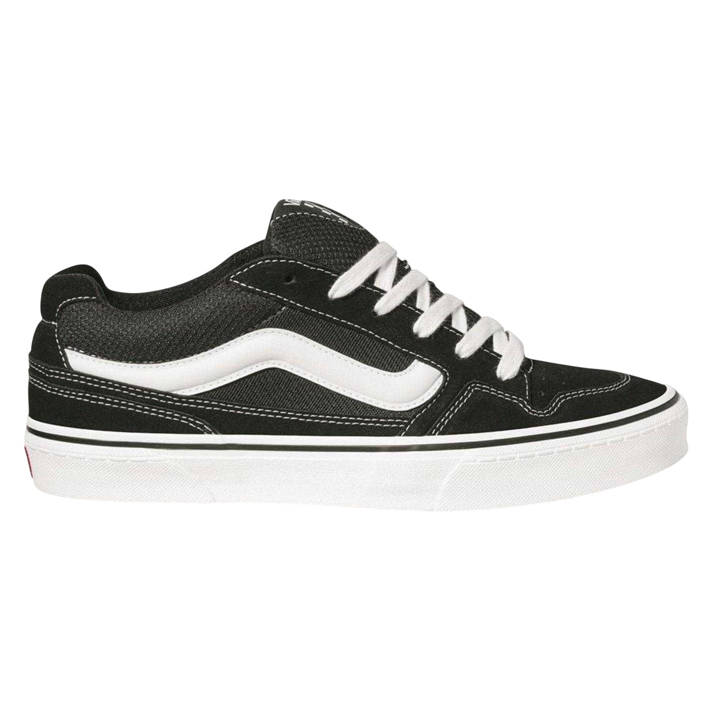 Black-White - Front - Vans Mens Calderone Suede Trainers