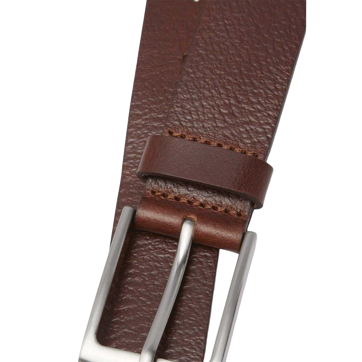 Brown Stone - Side - Jack And Jones Mens Leather Metal Buckle Belt
