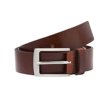 Brown Stone - Front - Jack And Jones Mens Leather Metal Buckle Belt