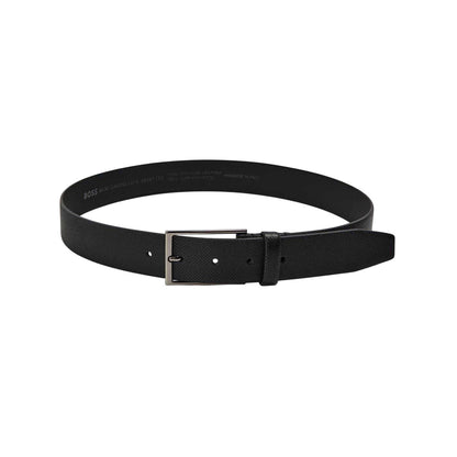 Black - Front - Boss Mens Carmello Leather Dress Belt