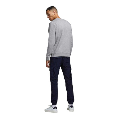 Light Grey - Back - Jack And Jones Mens Basic Sweatshirt