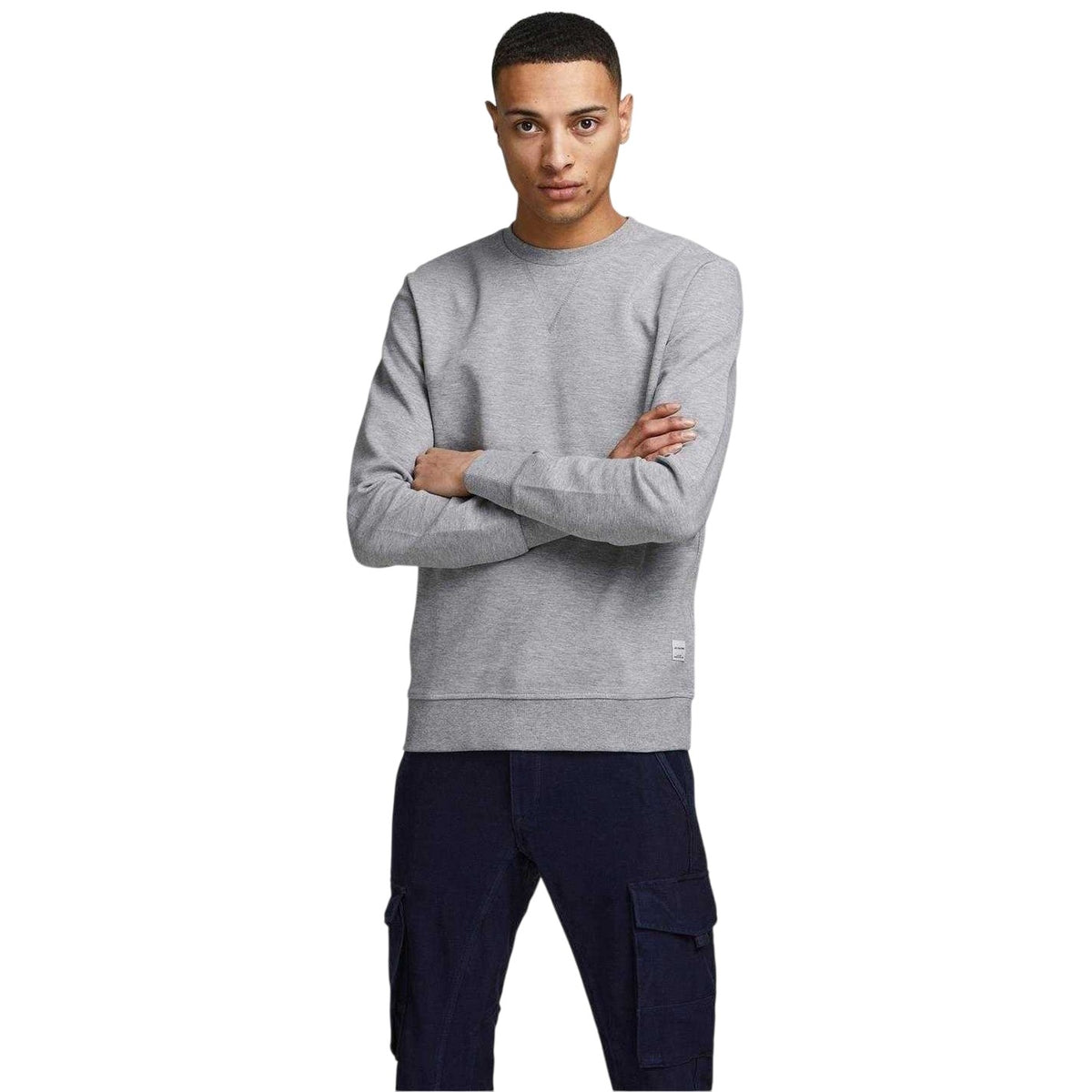 Light Grey - Side - Jack And Jones Mens Basic Sweatshirt