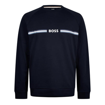 Navy - Front - Boss Mens Crew Neck Sweatshirt