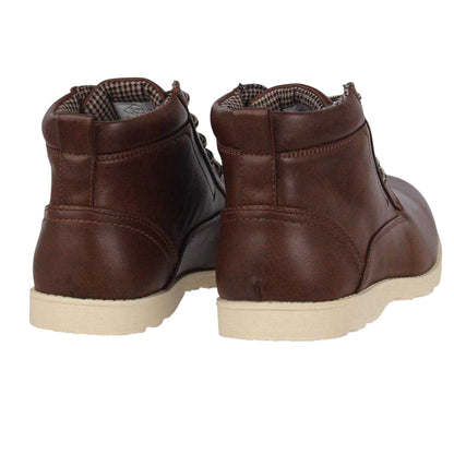 Brown - Back - Lee Cooper Mens Deans Hiking Boots