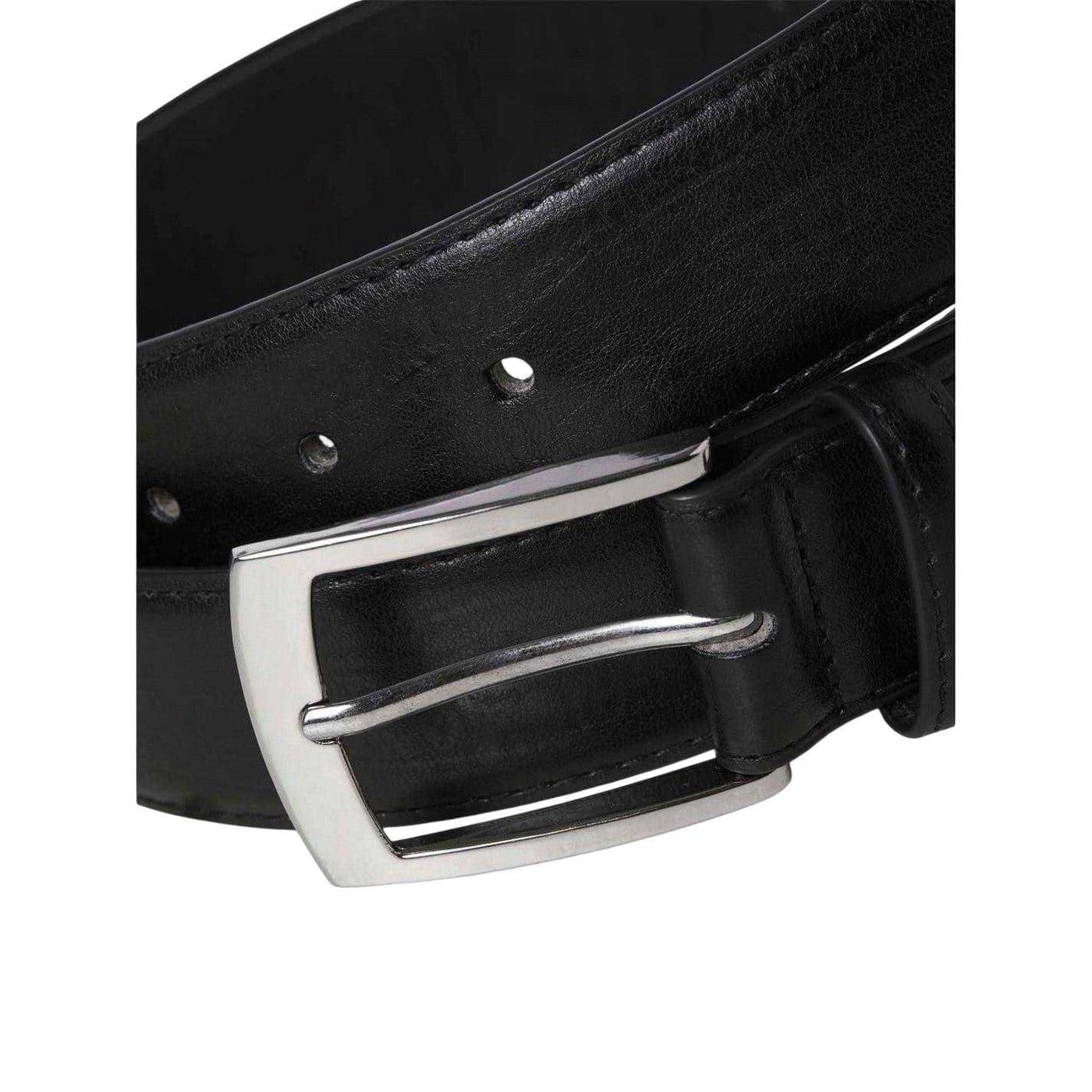 Black - Side - Jack And Jones Mens Leather Dress Belt