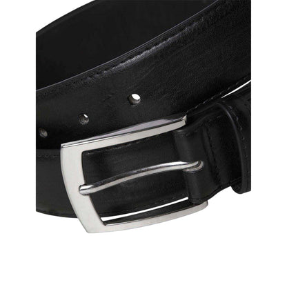 Black - Side - Jack And Jones Mens Leather Dress Belt