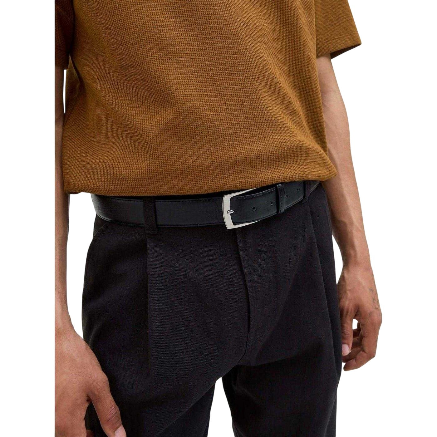 Black - Lifestyle - Jack And Jones Mens Leather Dress Belt