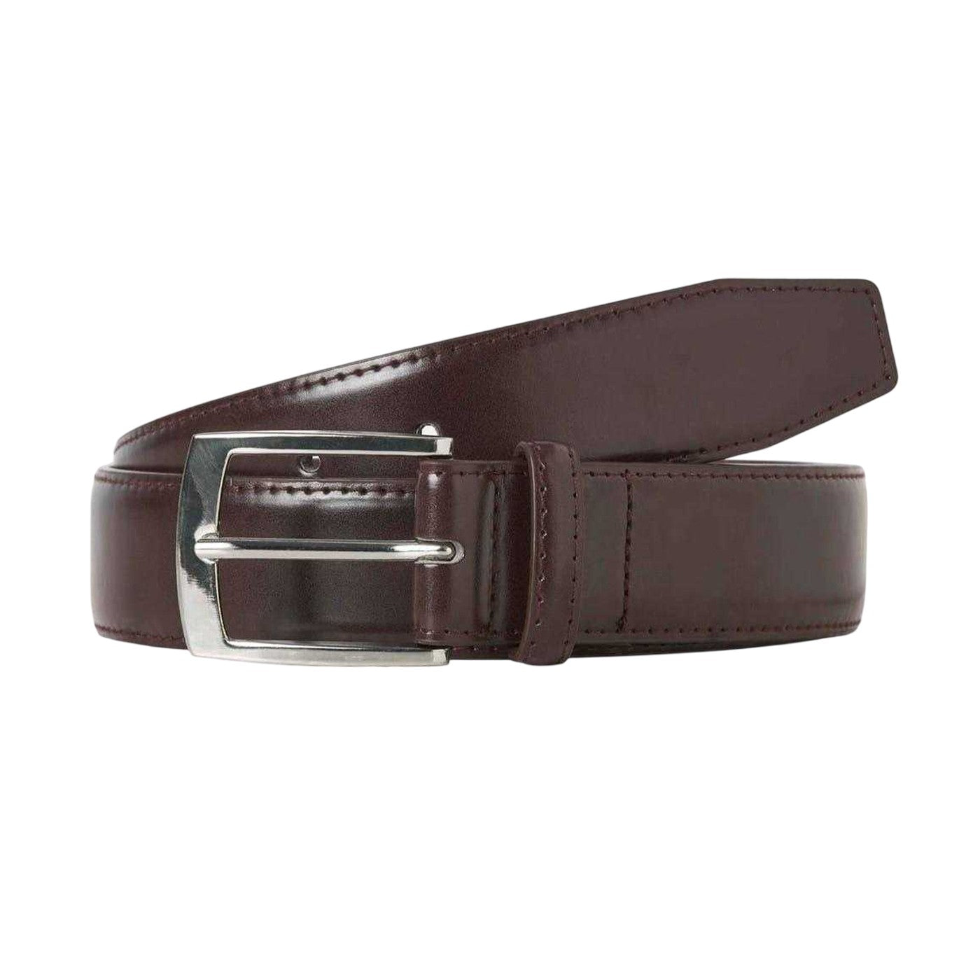 Brown Stone - Front - Jack And Jones Mens Leather Dress Belt