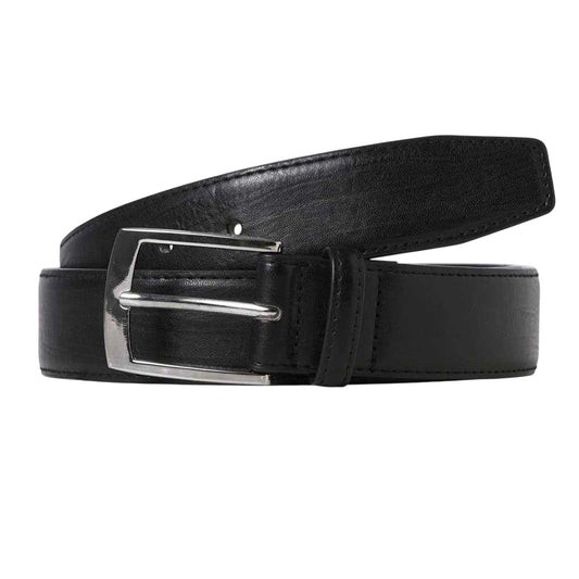 Black - Front - Jack And Jones Mens Leather Dress Belt
