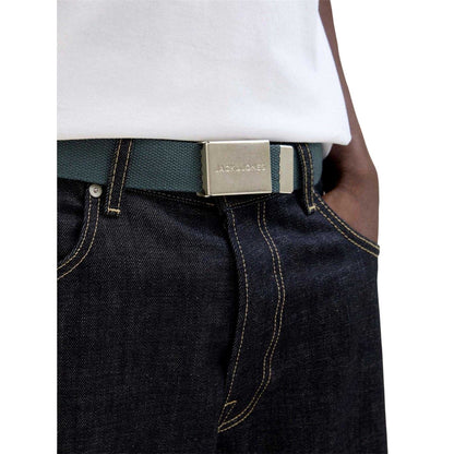 Forest Green - Side - Jack And Jones Mens Canvas Woven Belt