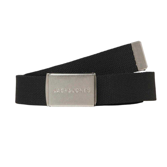 Black - Front - Jack And Jones Mens Canvas Woven Belt