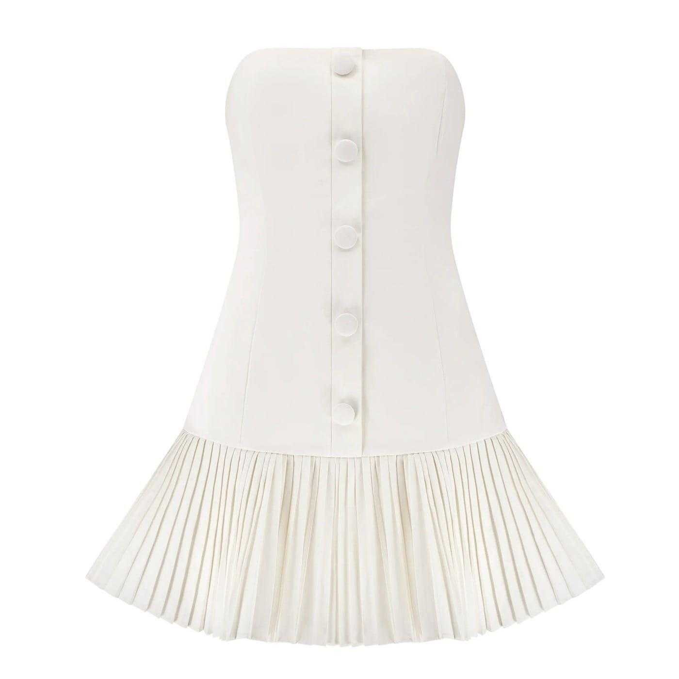 White - Front - Muse Womens-Ladies The Ultimate Muse Strapless Mini Dress