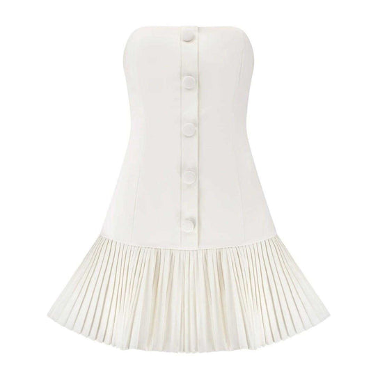 White - Front - Muse Womens-Ladies The Ultimate Muse Strapless Mini Dress