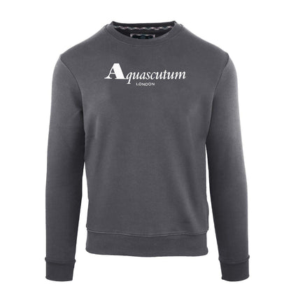 Antracite - Front - Aquascutum Mens Crew Neck Regular Sweatshirt